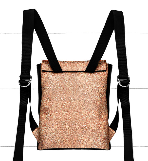Base - 8" Mini Kangourou Paillettes dorées/rosées