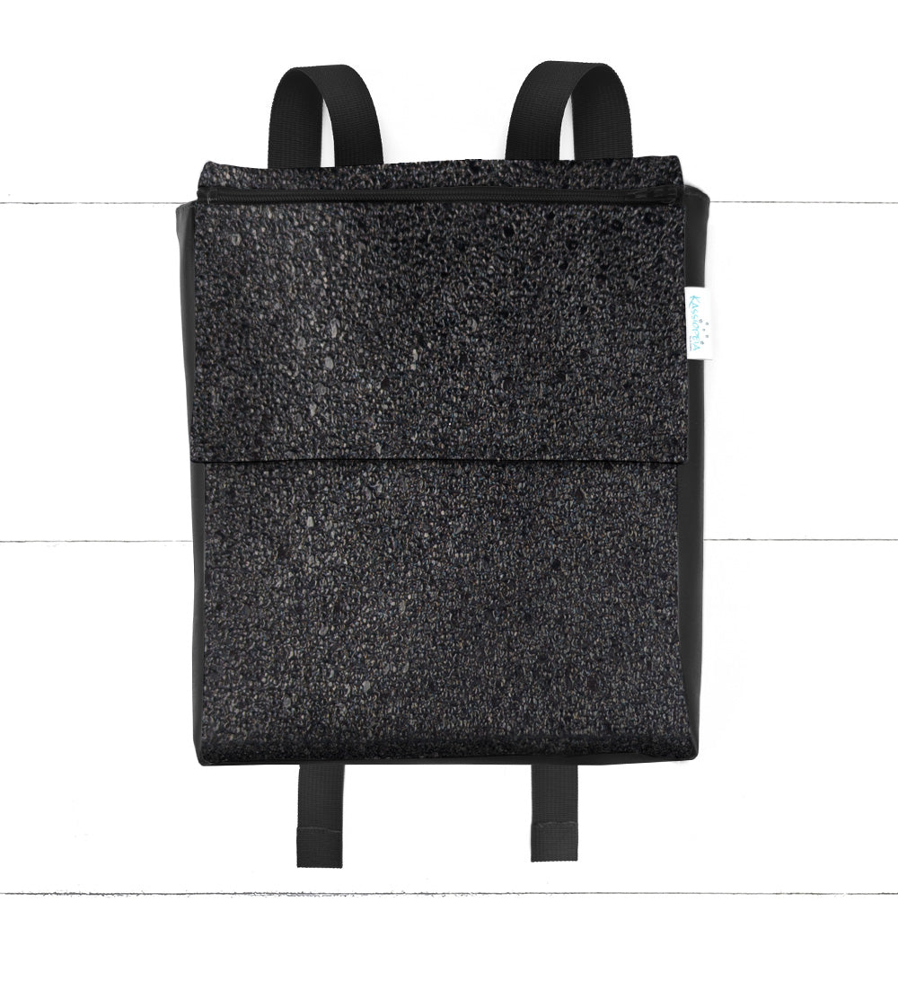Base - 8" Mini Kangourou Paillettes noires