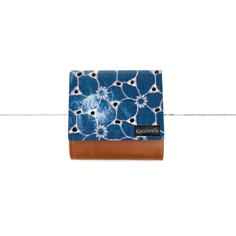 Rabat de Portefeuille Broderie indigo