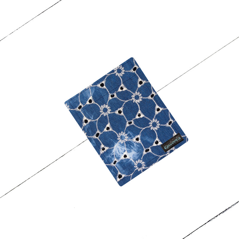 Rabat de Portefeuille Broderie indigo