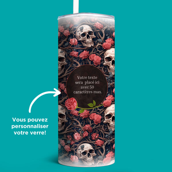 Verre en acier inoxydable Skulls rosiers