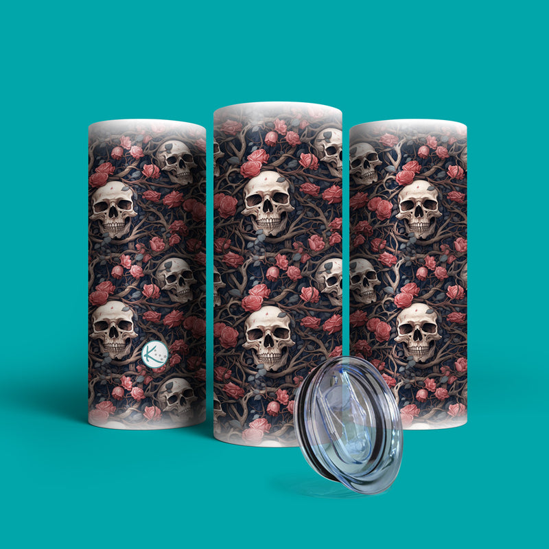 Verre en acier inoxydable Skulls rosiers