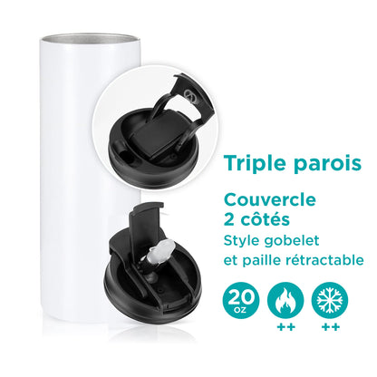 Verre en acier inoxydable Fantaisie florale