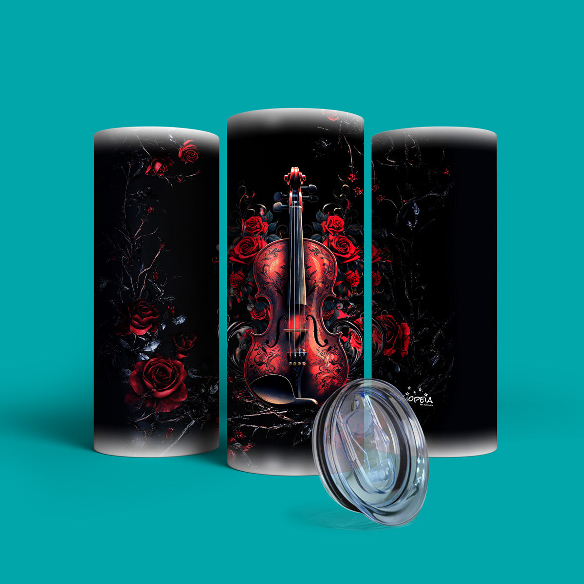 Verre en acier inoxydable Le violon rouge