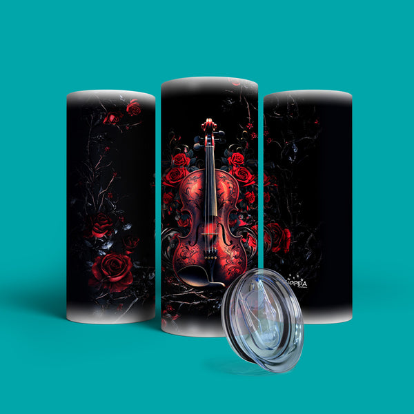 Verre en acier inoxydable Le violon rouge