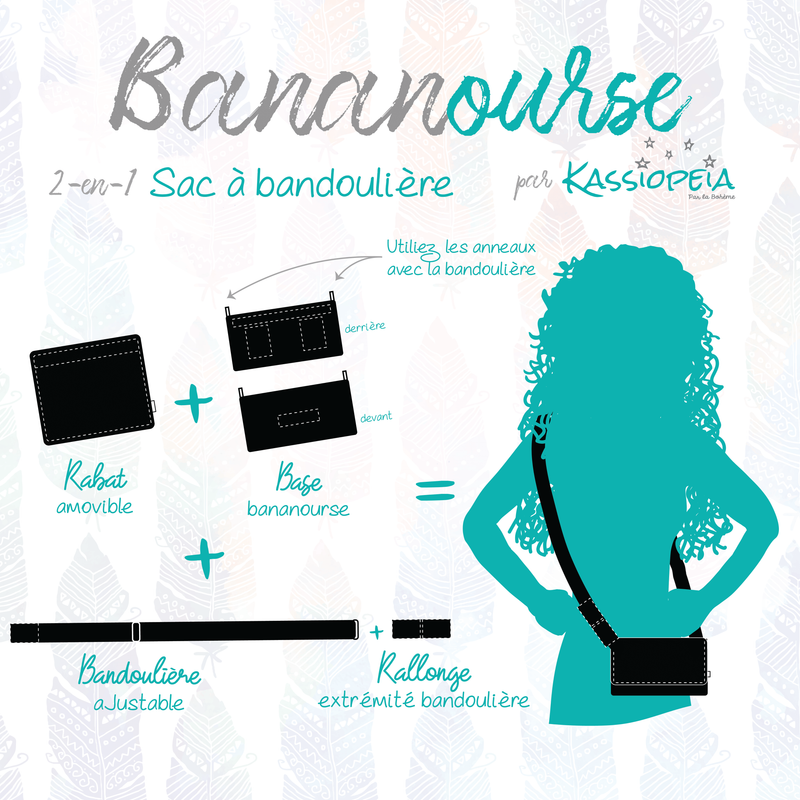 Base - 8" BananOurse Bourgogne (Sac banane transformable)