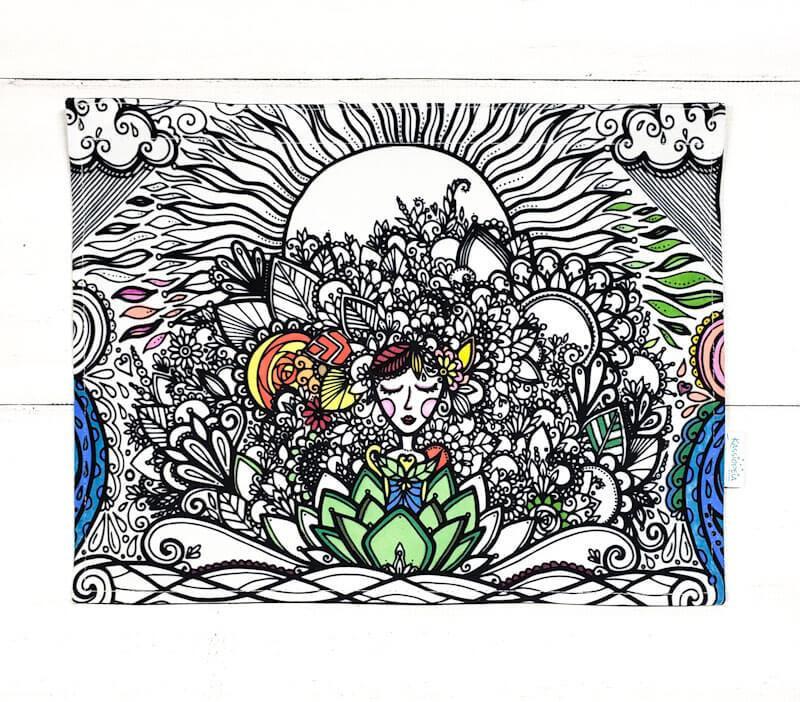 Rabat Mandala Dame Nature Joëlle 15" - Kassiopeia par la Bohème - Sac à main interchangeable fait au Québec