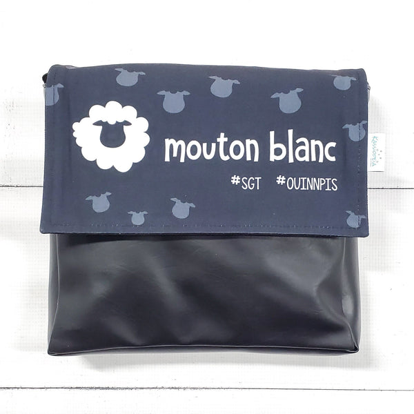 Rabat Mouton Blanc 8" - Kassiopeia par la Bohème - Sac à main interchangeable fait au Québec