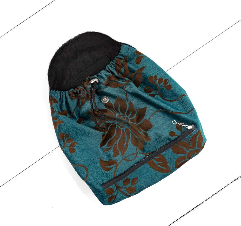 Pochette Coachella Sarcelle velouté