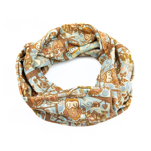 Foulard infinité Hiboux perchés