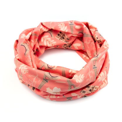 Foulard infinité Ville lumière (Corail)