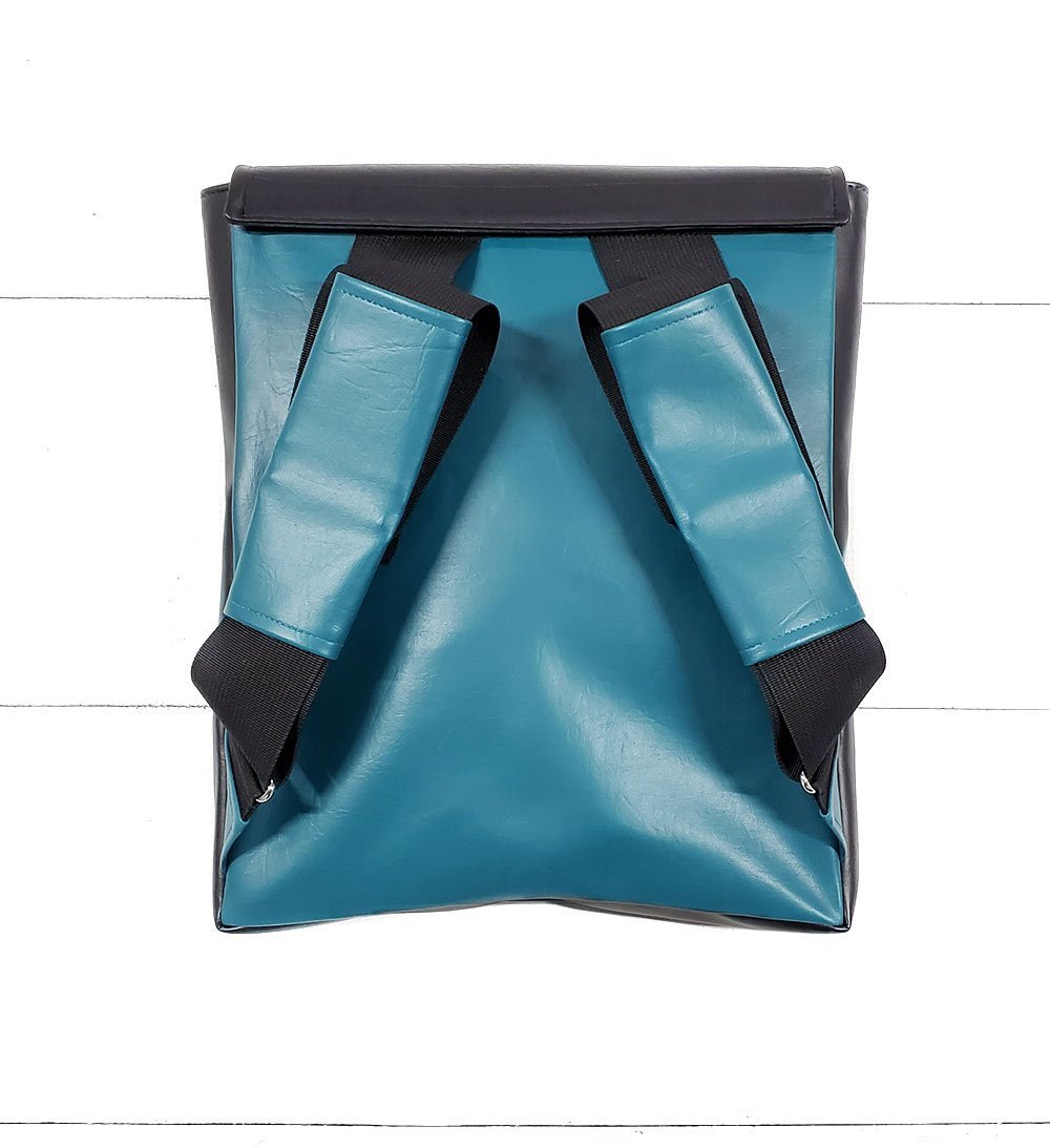 Base - 11" KangourouMOM Turquoise (Côtés Noirs) - Kassiopeia par la Bohème - Sac à main interchangeable fait au Québec