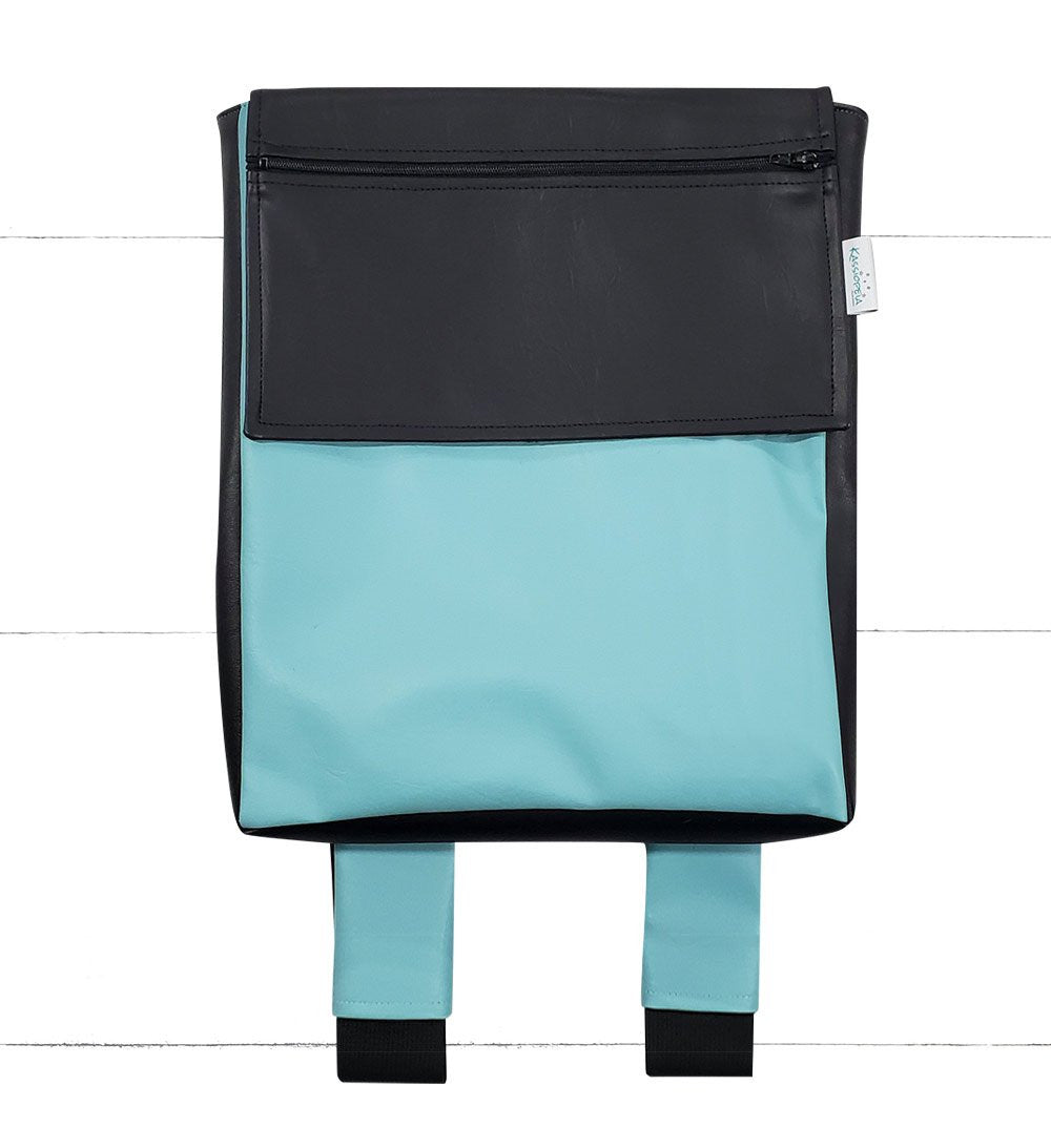 Base - 11" KangourouMOM Aqua (Côtés noirs) - Kassiopeia par la Bohème - Sac à main interchangeable fait au Québec