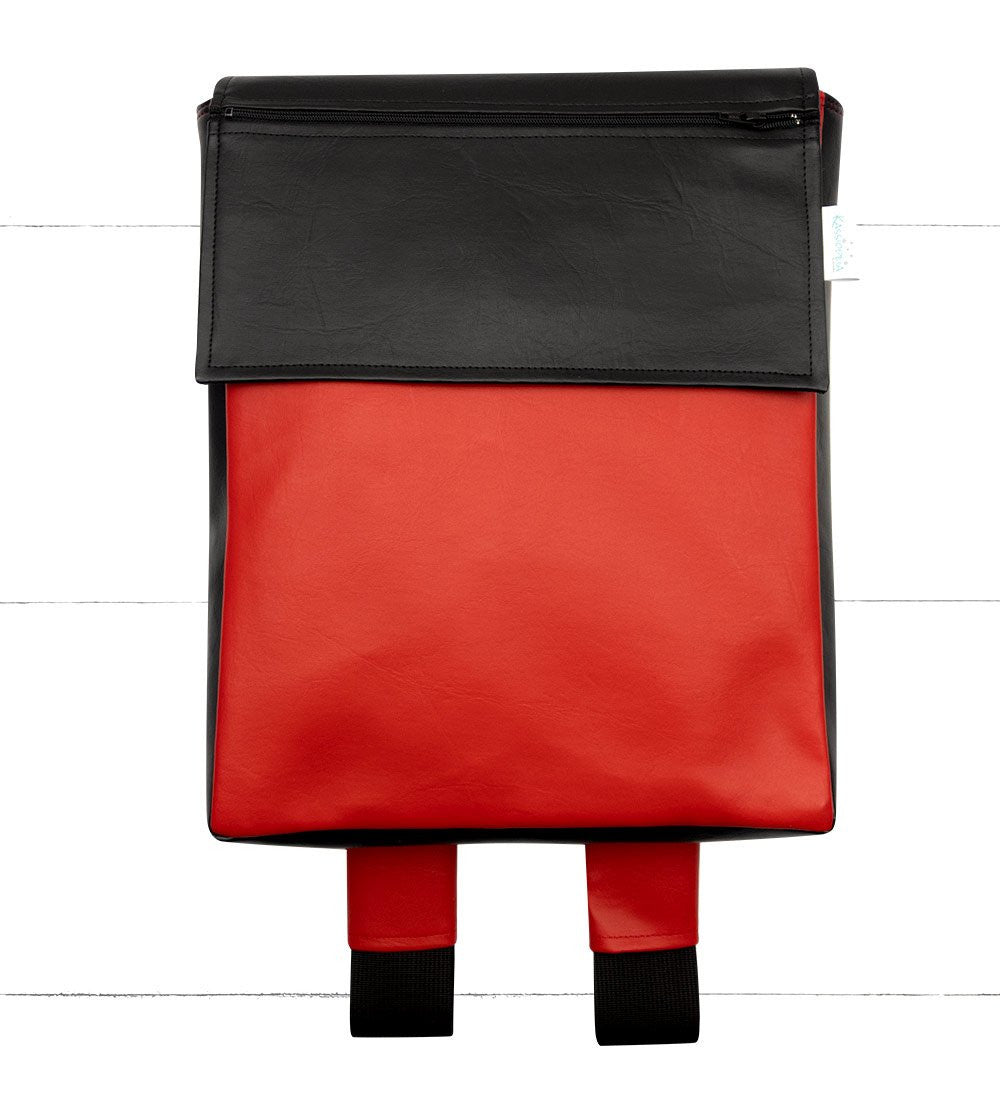 Base - 11" KangourouMOM Rouge (Côtés Noirs) - Kassiopeia par la Bohème - Sac à main interchangeable fait au Québec