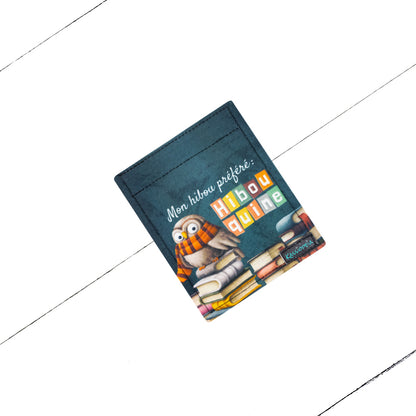 Mini rabat Hibouquine, interchangeable pour les portefeuilles Kassiopeia. Personnalisez votre portefeuille!