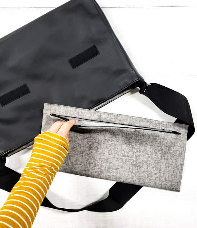 Pochette à velcro avec fermeture éclair (Pour Grande Ourse) - Kassiopeia par la Bohème - Sac à main interchangeable fait au Québec